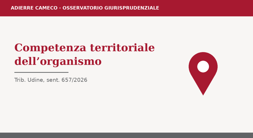 Competenza territoriale dell’organismo di mediazione: segnaposto rosso su sfondo chiaro