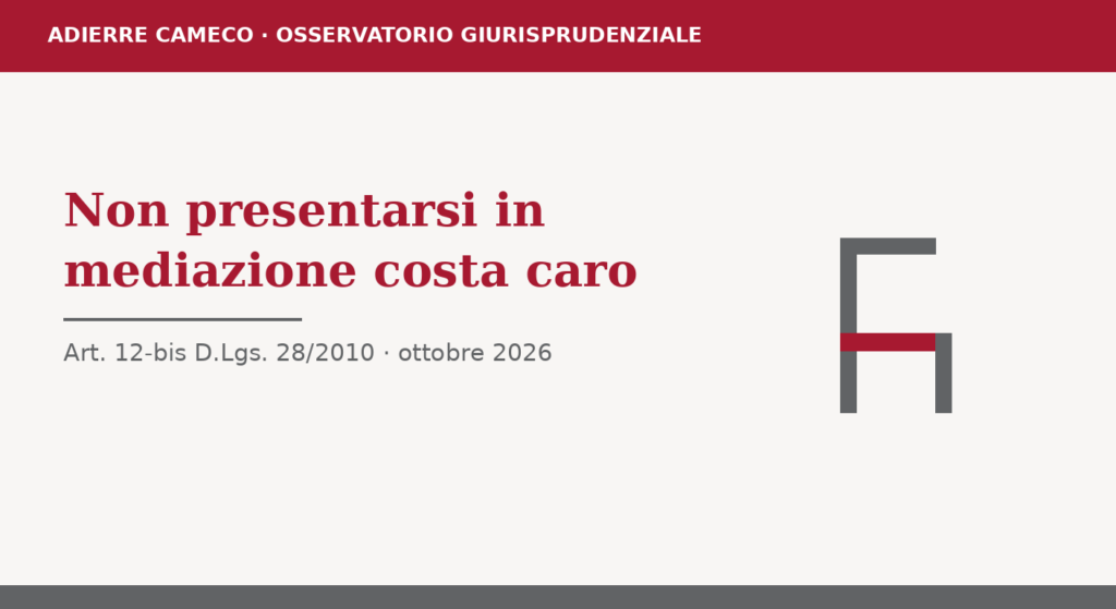 Mancata partecipazione alla mediazione: sedia vuota stilizzata